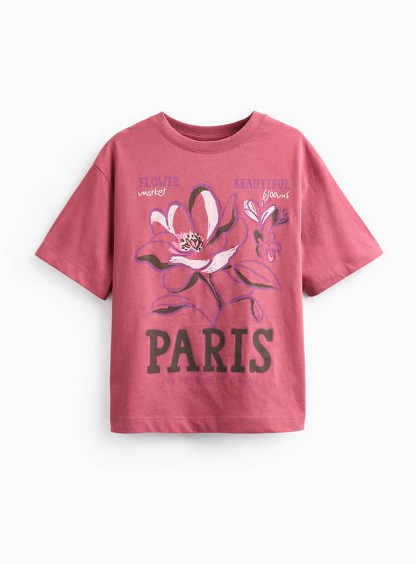 Pink Oversized Paris T-Shirt 6 years