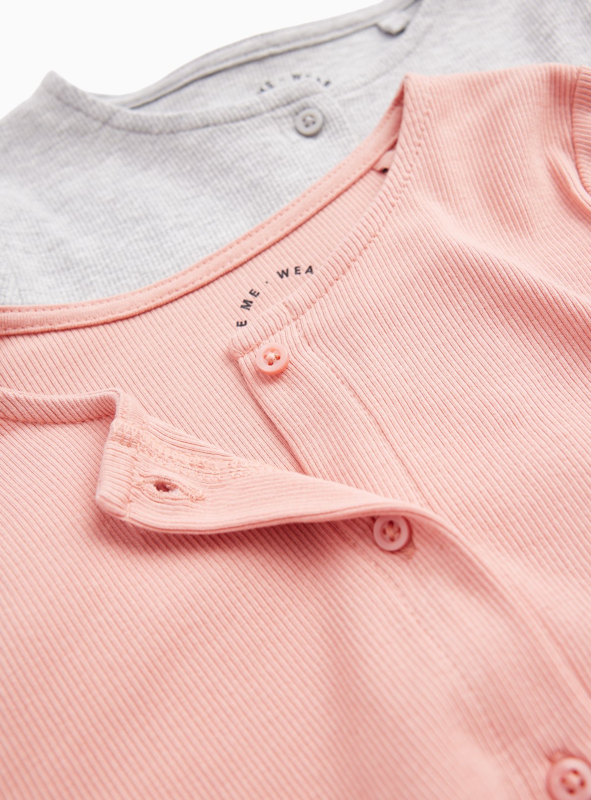 Pink & Grey Long Sleeve Button Through Tops 2 Pack 7 years - Image 2 thumbnail