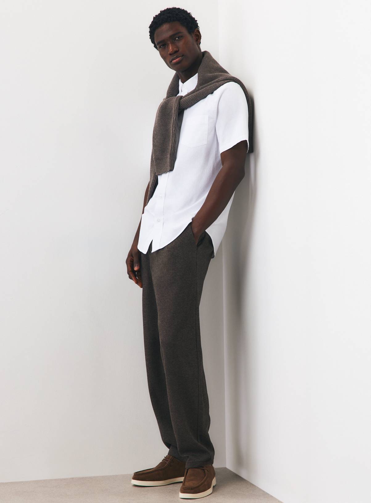 White Plain Short Sleeve Oxford Shirt XXXL - Image 2
