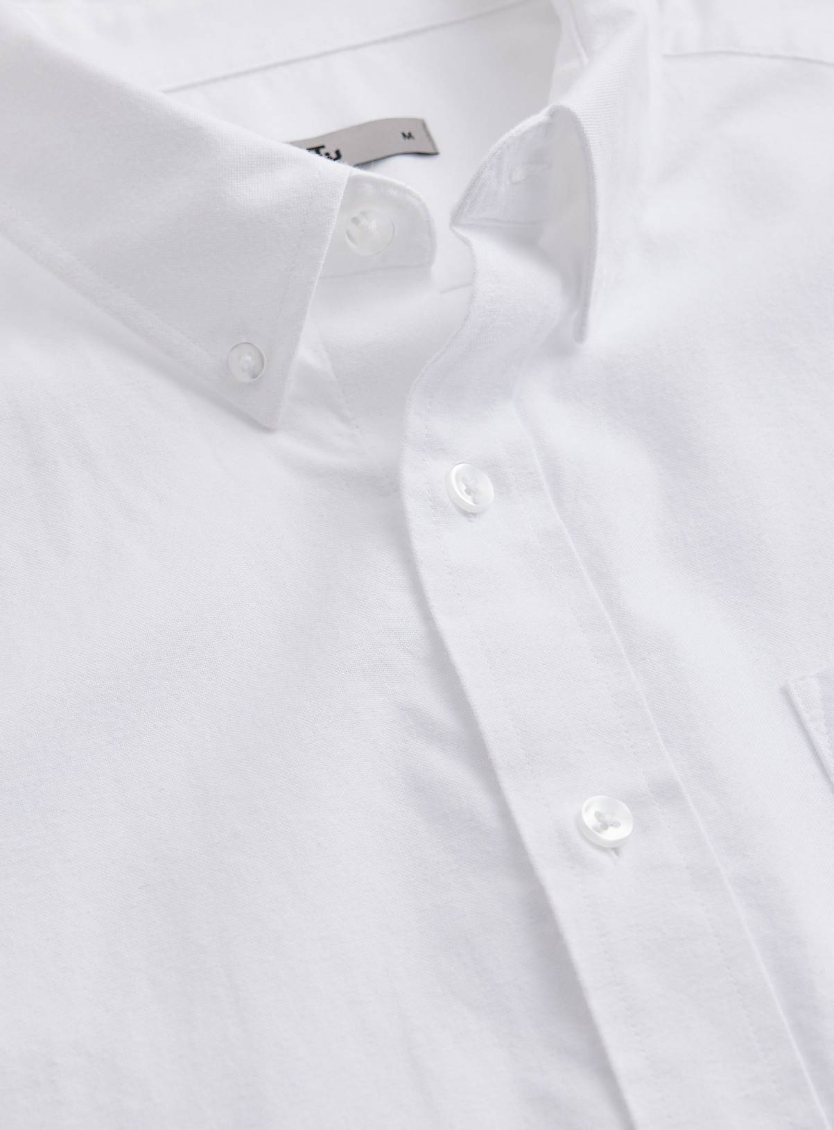 White Plain Short Sleeve Oxford Shirt XXXL - Image 4