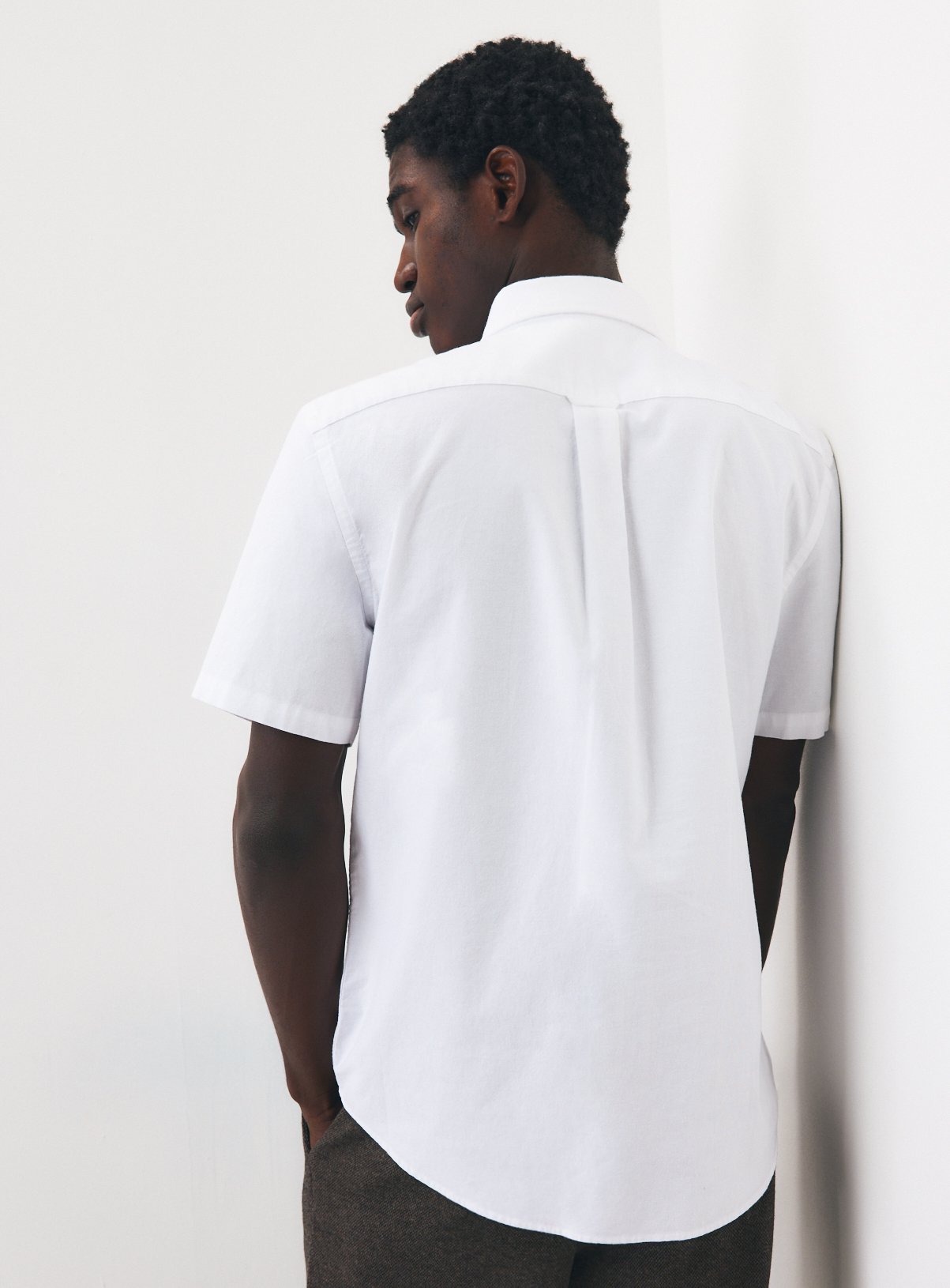 White Plain Short Sleeve Oxford Shirt XXXL - Image 5 thumbnail