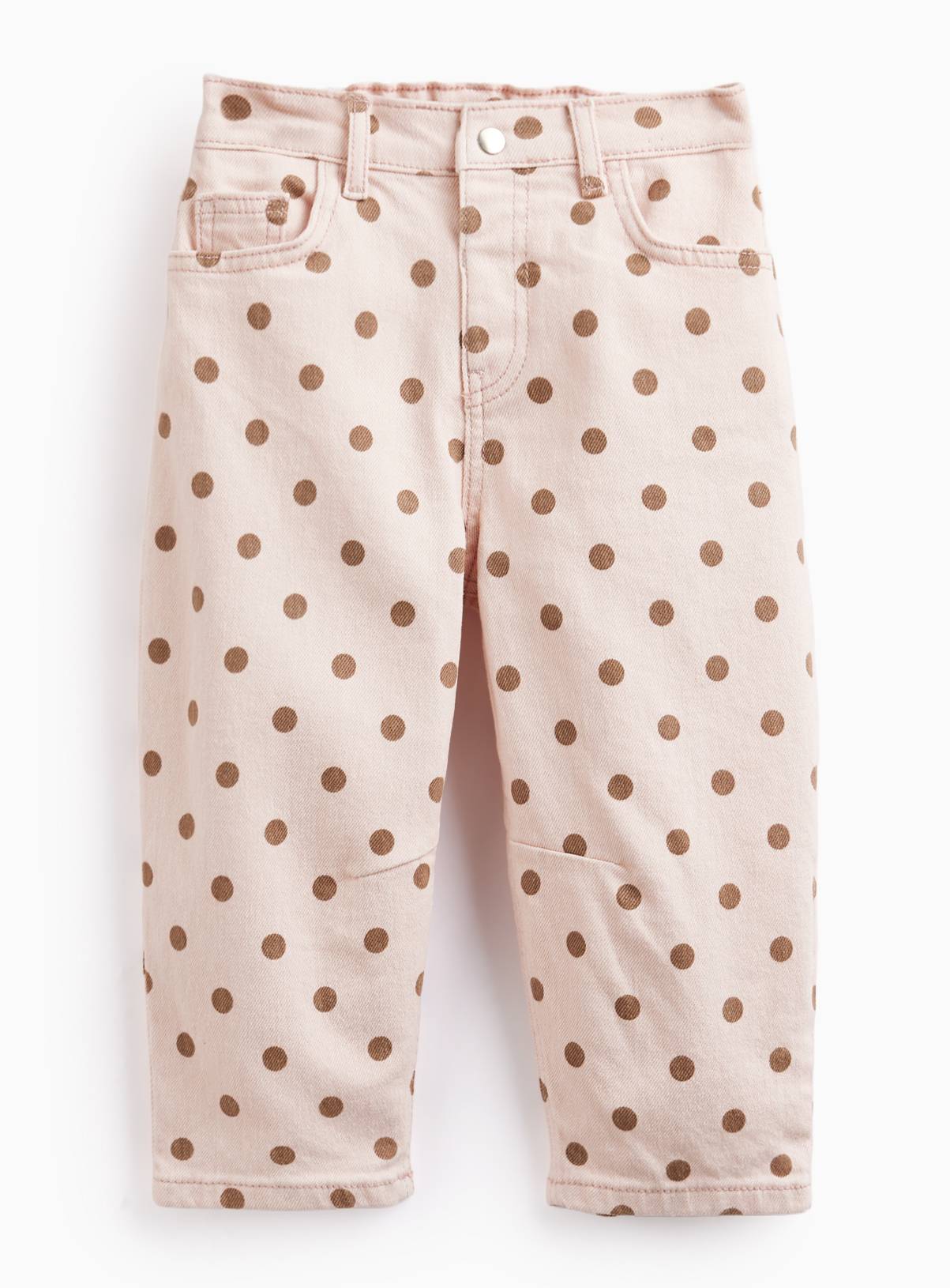 Pink Polka Dot Barrel Leg Jeans 2-3 years - Image 1