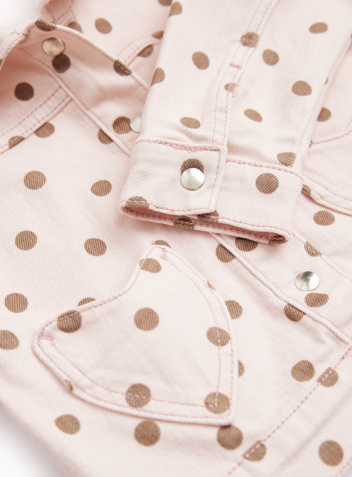 Pink Polka Dot Denim Jacket 4-5 years - Image 2 thumbnail