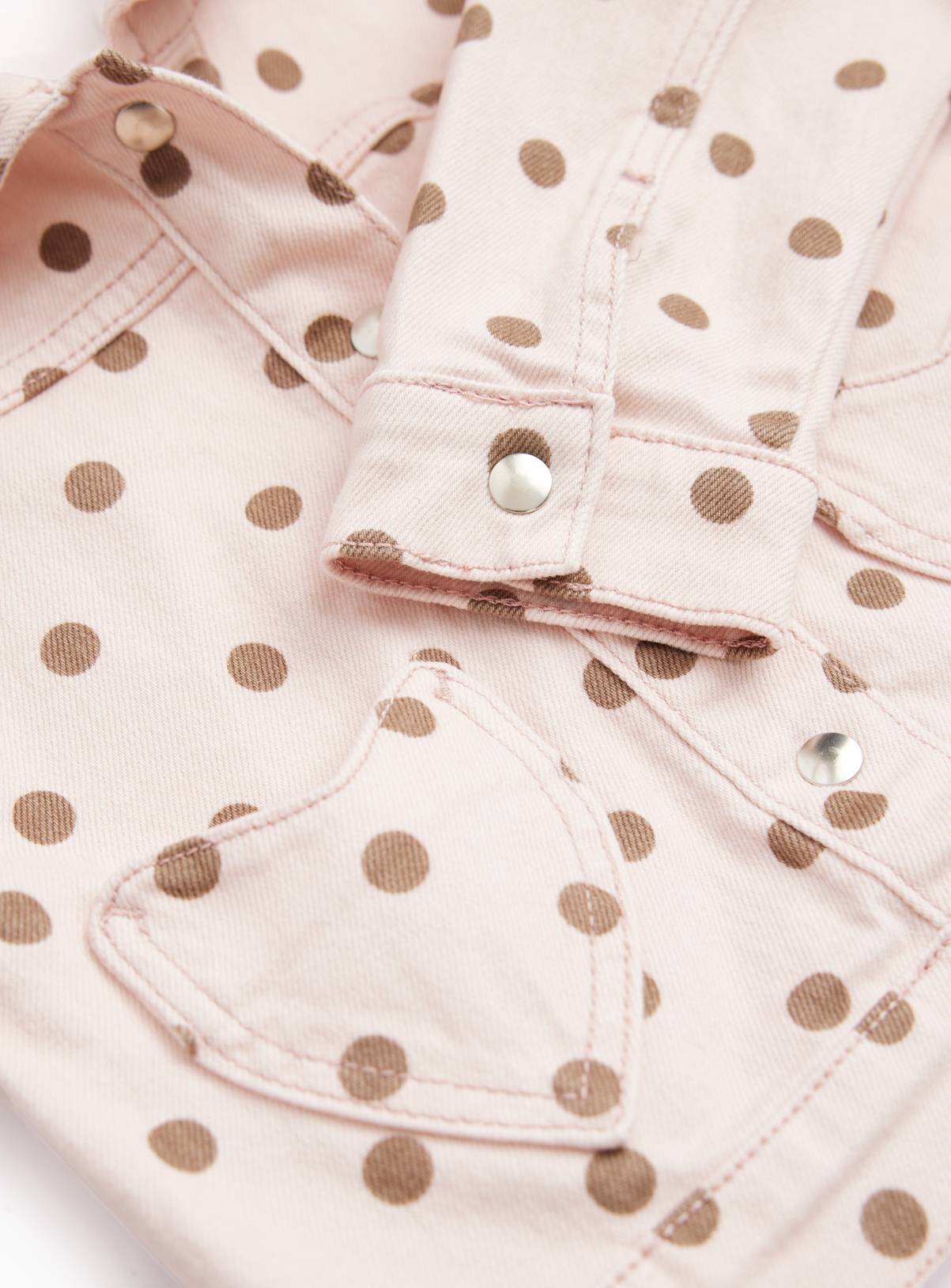 Pink Polka Dot Denim Jacket 4-5 years - Image 2