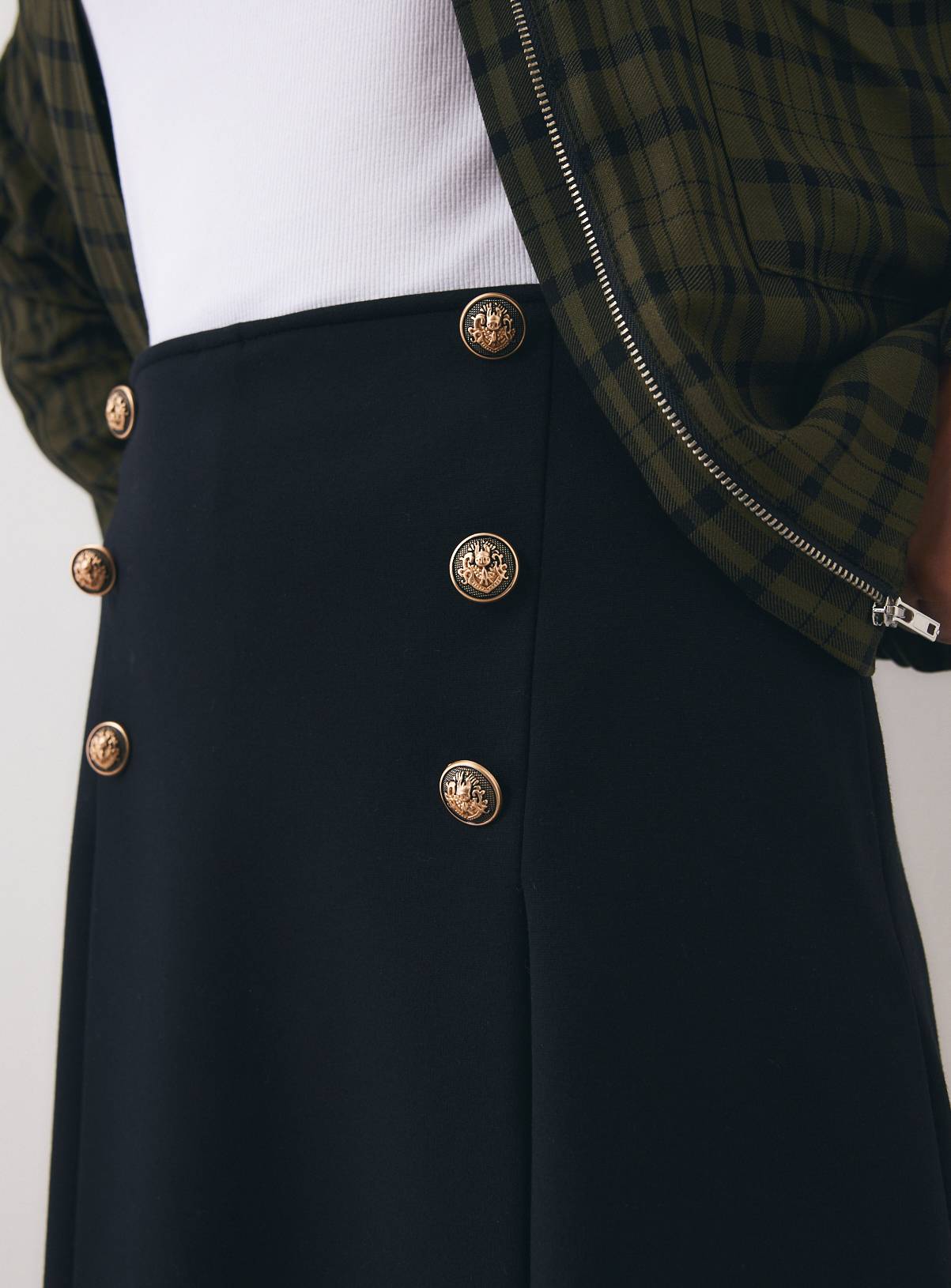 Military Button Detail Mini Skirt 14 - Image 3
