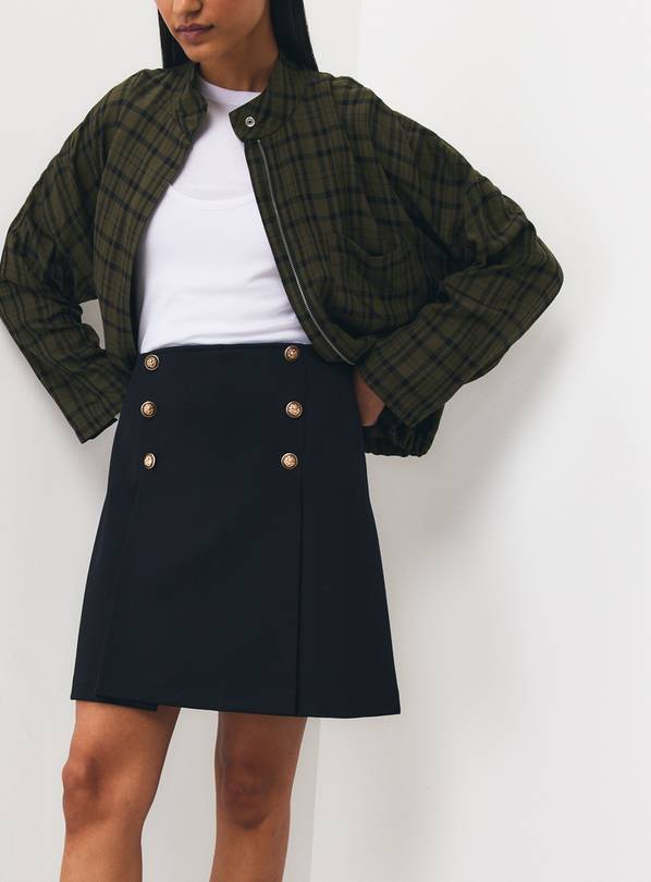 Military Button Detail Mini Skirt 8