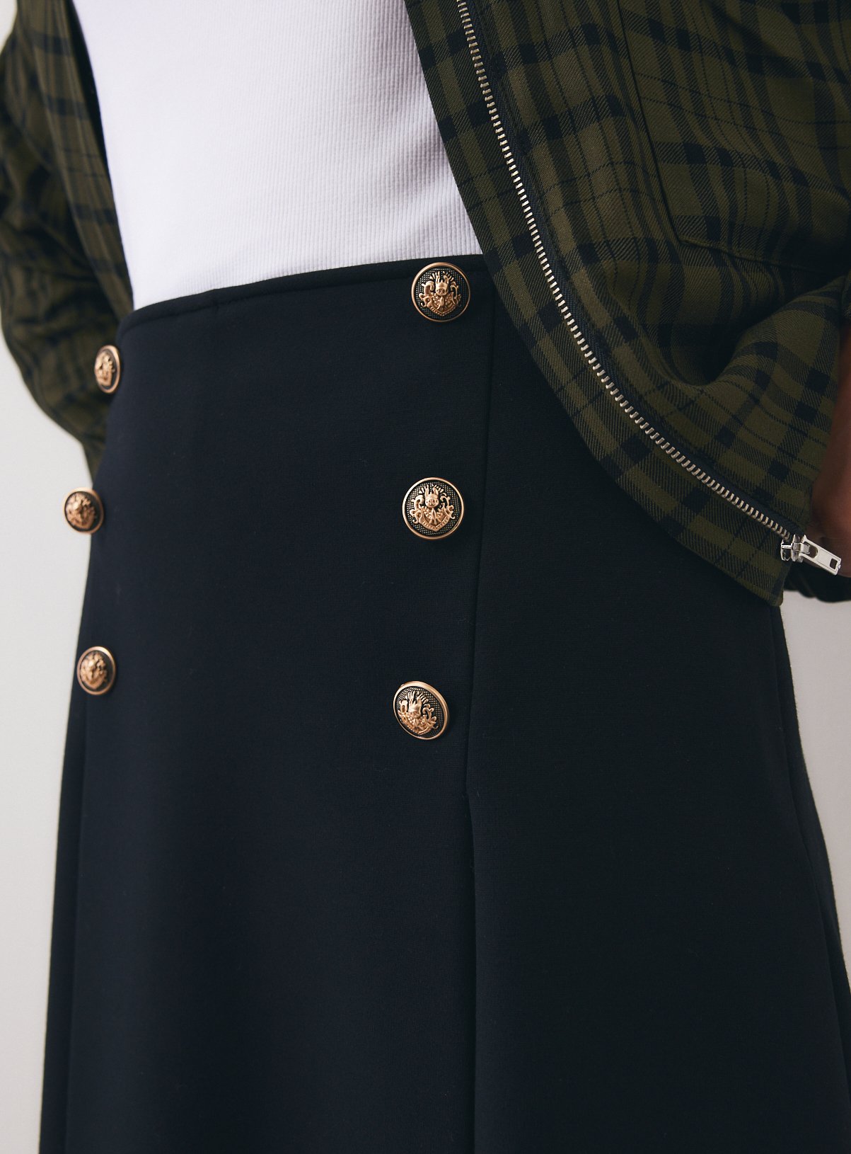 Military Button Detail Mini Skirt 12 - Image 3 thumbnail