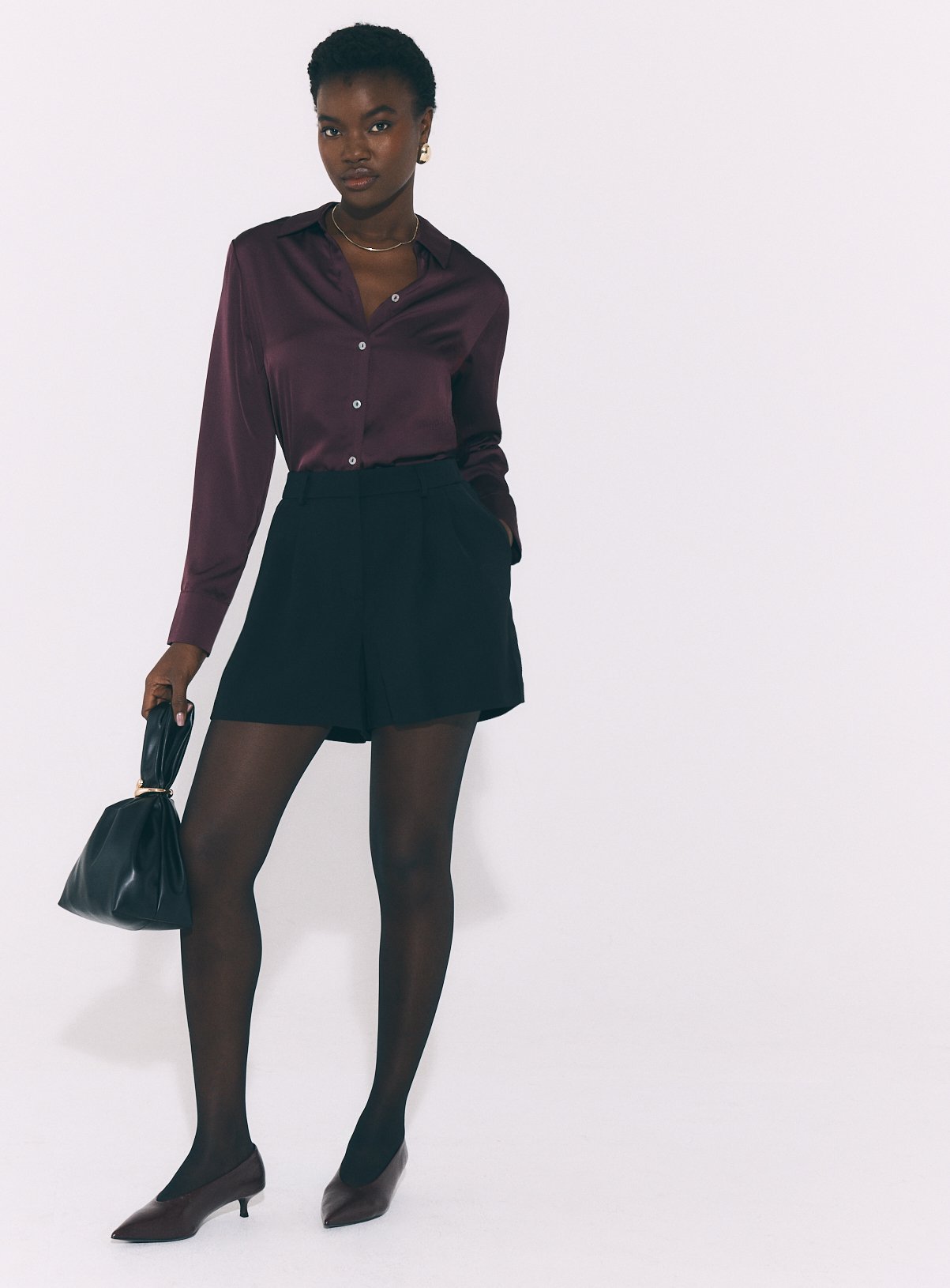 Black Satin Side Stripe Contrast Shorts 18 - Image 3 thumbnail
