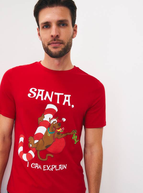 Red Scooby-Doo Santa Graphic T-Shirt XXL