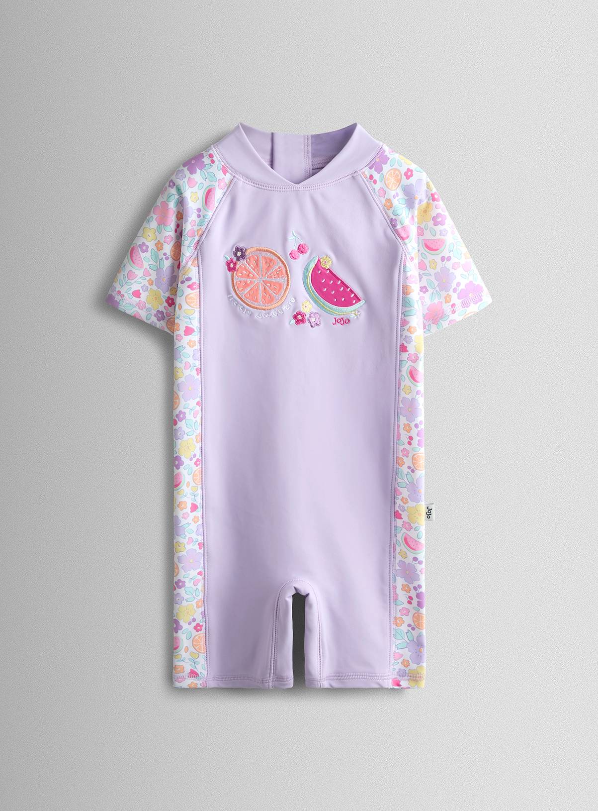 JOJO MAMAN BÉBÉ Neon Fruit Applique All in One Sun Protection Suit 2-3 Years - Image 2