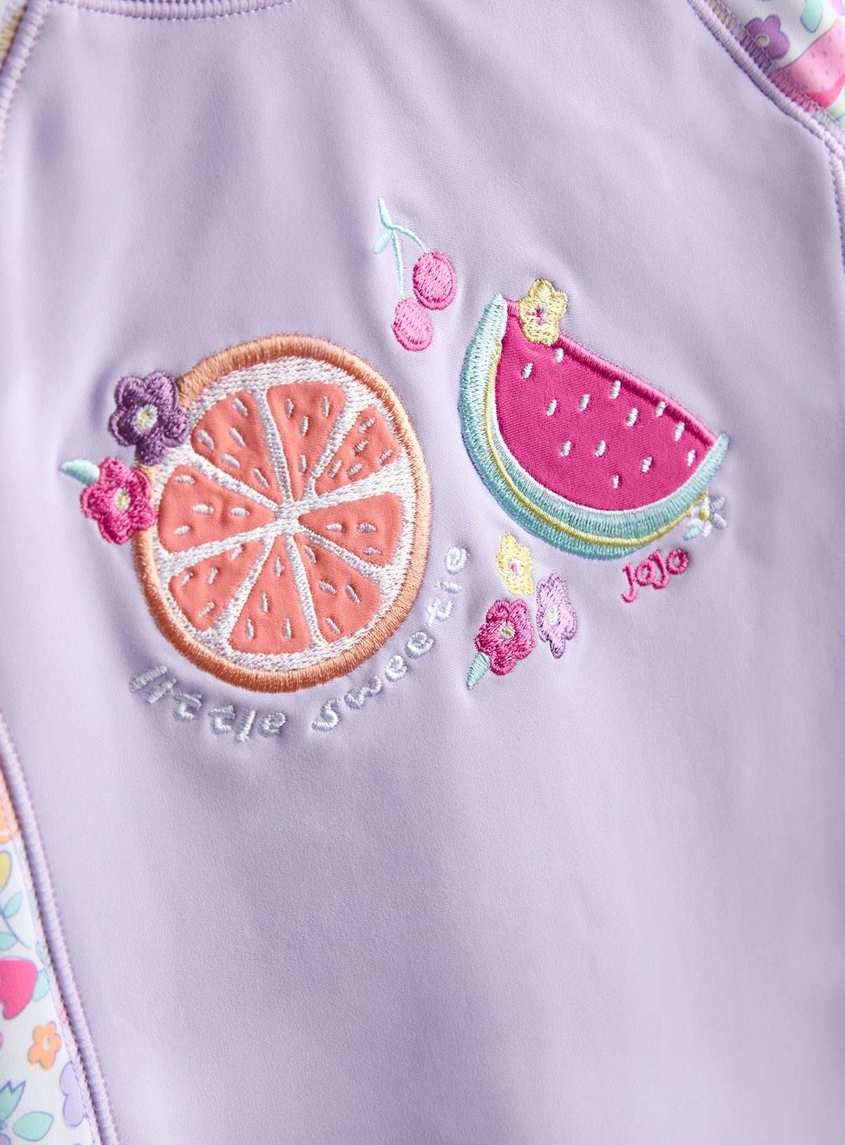 JOJO MAMAN BÉBÉ Neon Fruit Applique All in One Sun Protection Suit 2-3 Years - Image 3 thumbnail