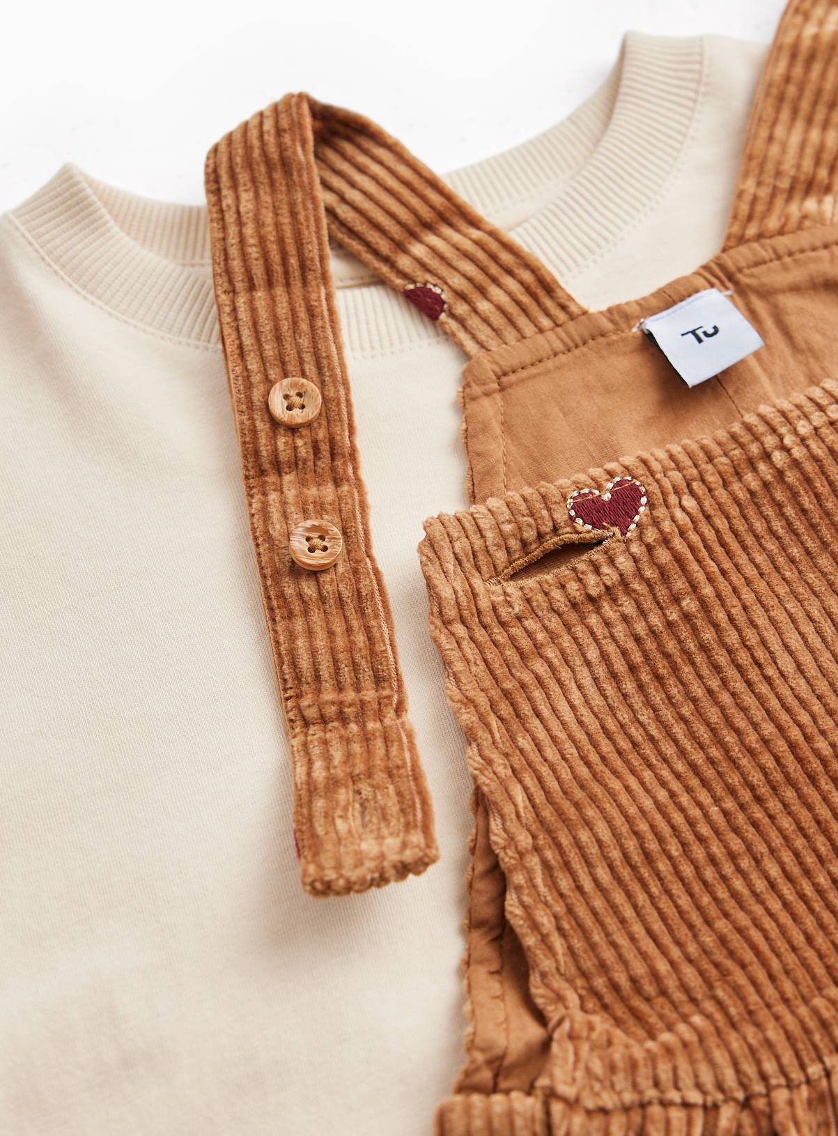 Hearts Cord Pinny Set  6-7 years - Image 2