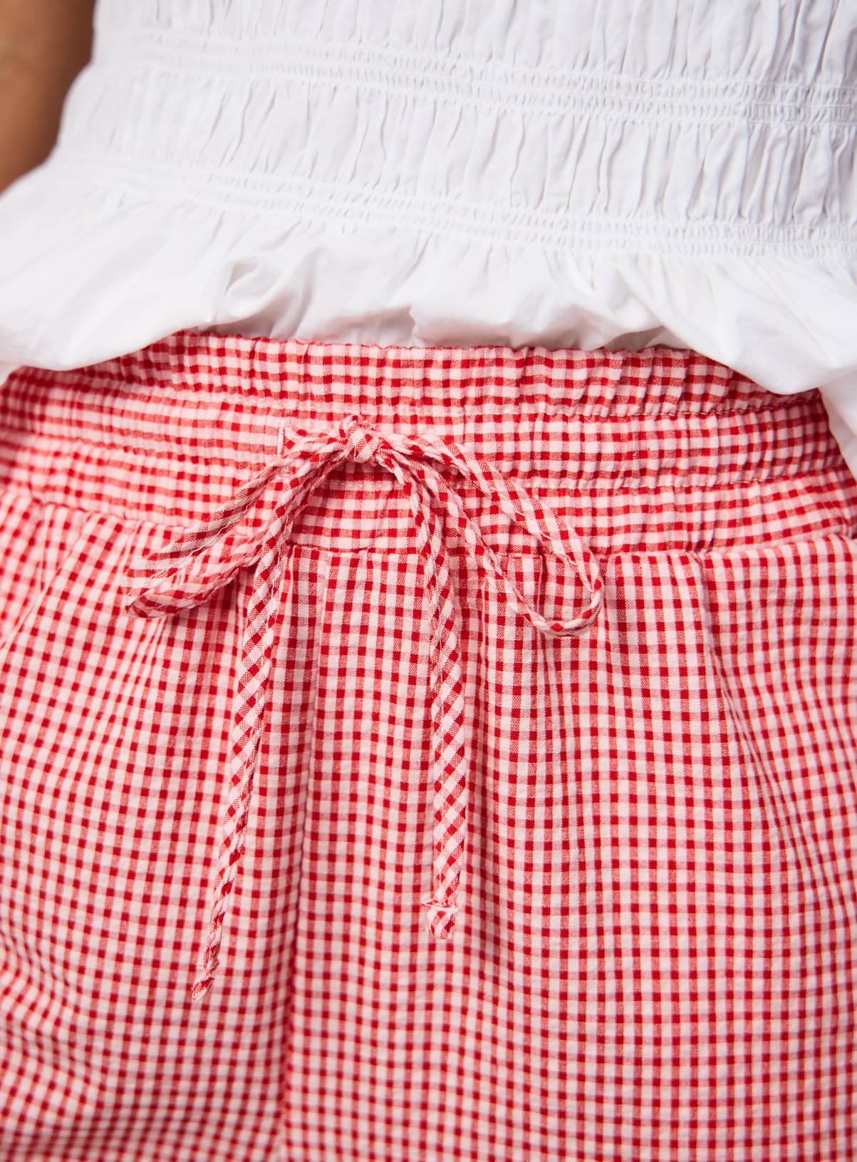 Red Gingham Cropped Wide Leg Trousers 14 - Image 3