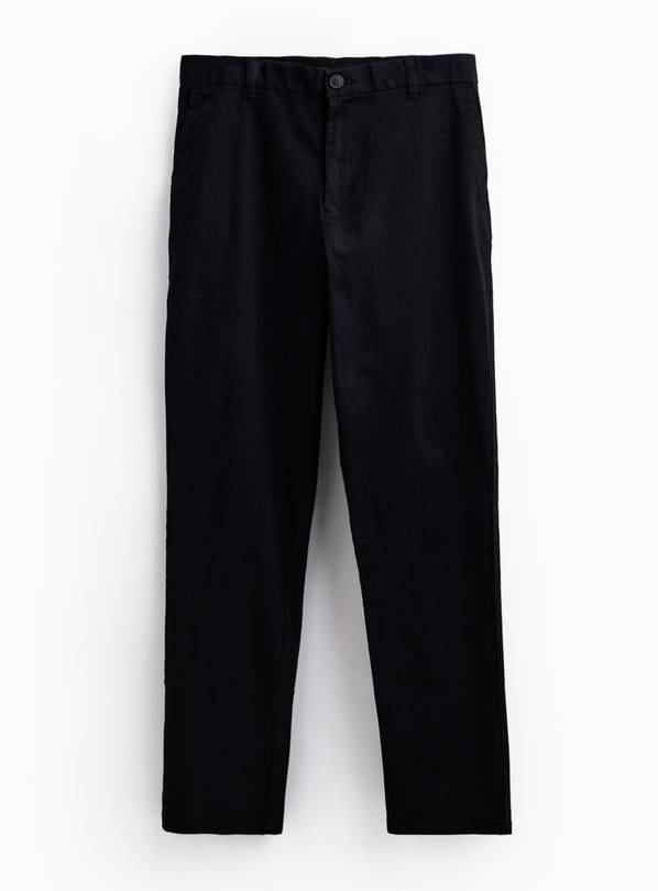 Black Straight Fit Chinos 38S