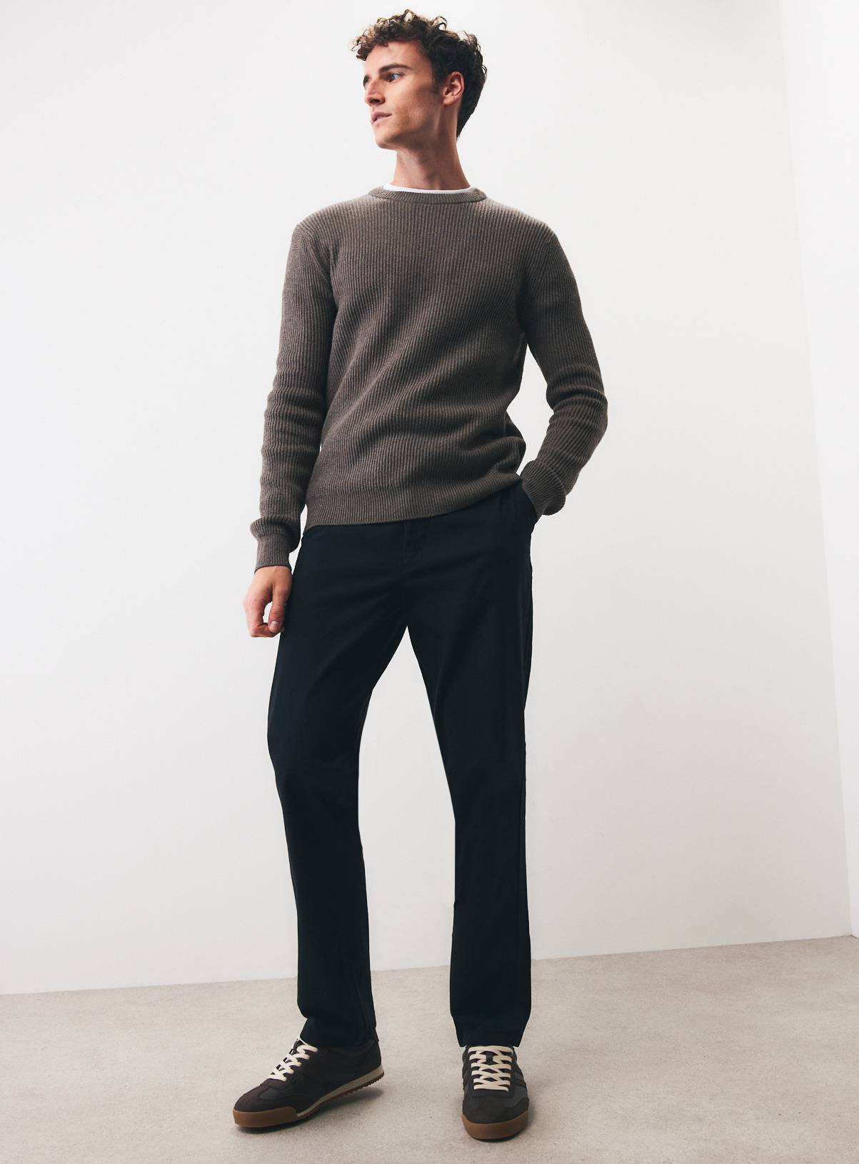 Black Straight Fit Chinos 32L - Image 2