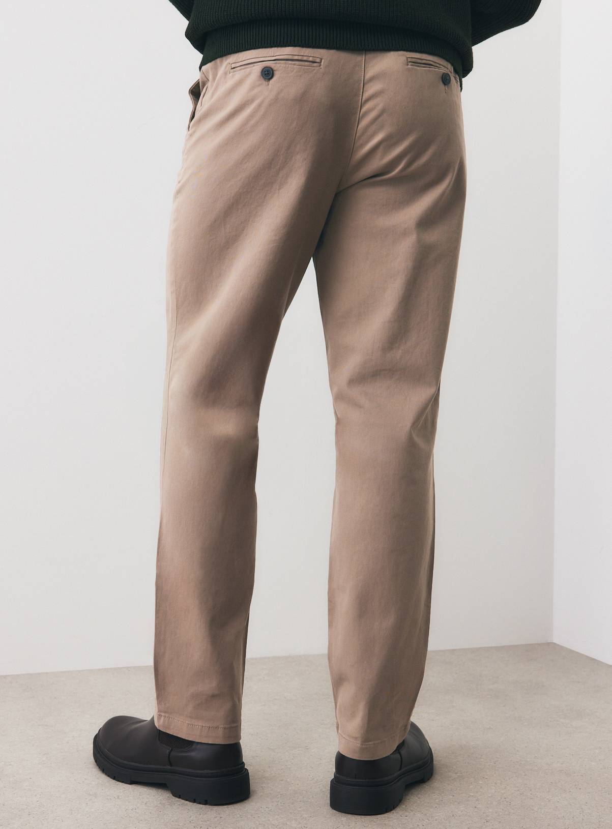 Desert Taupe Straight Fit Chinos 34L - Image 5