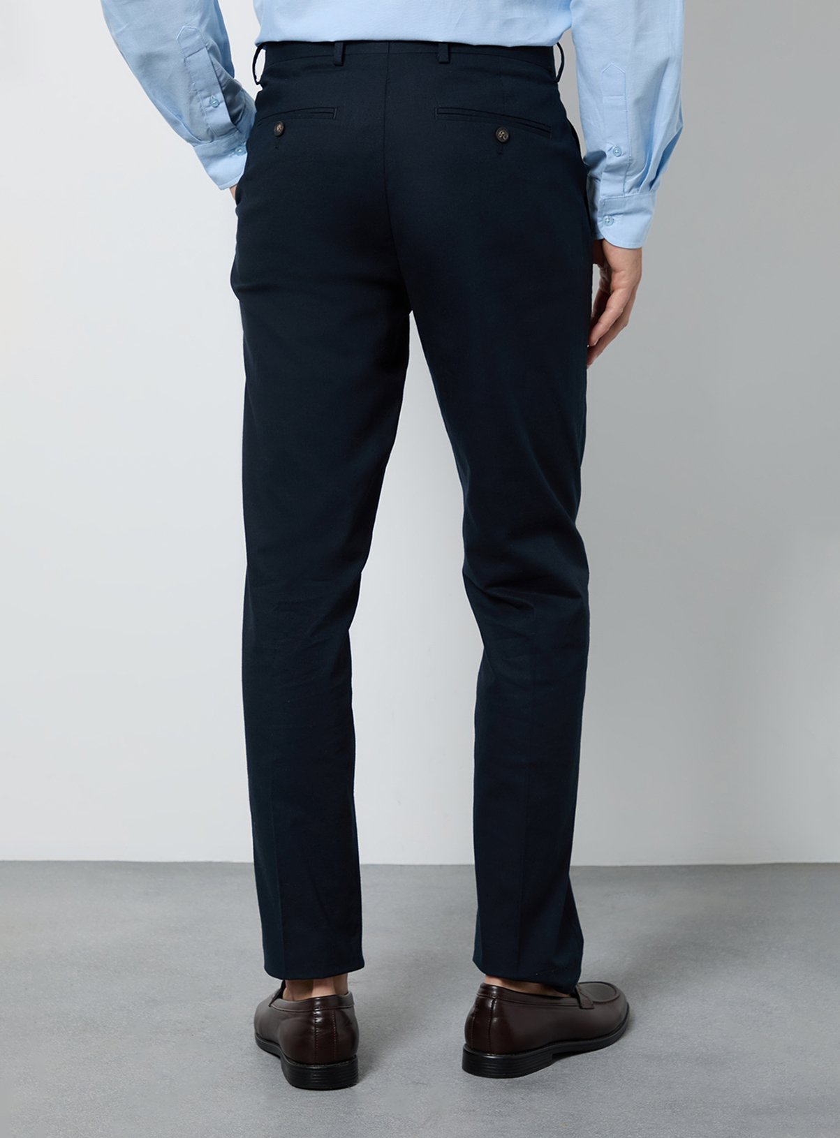 BURTON Navy Linen Slim Fit Suit Trousers 38R - Image 3 thumbnail