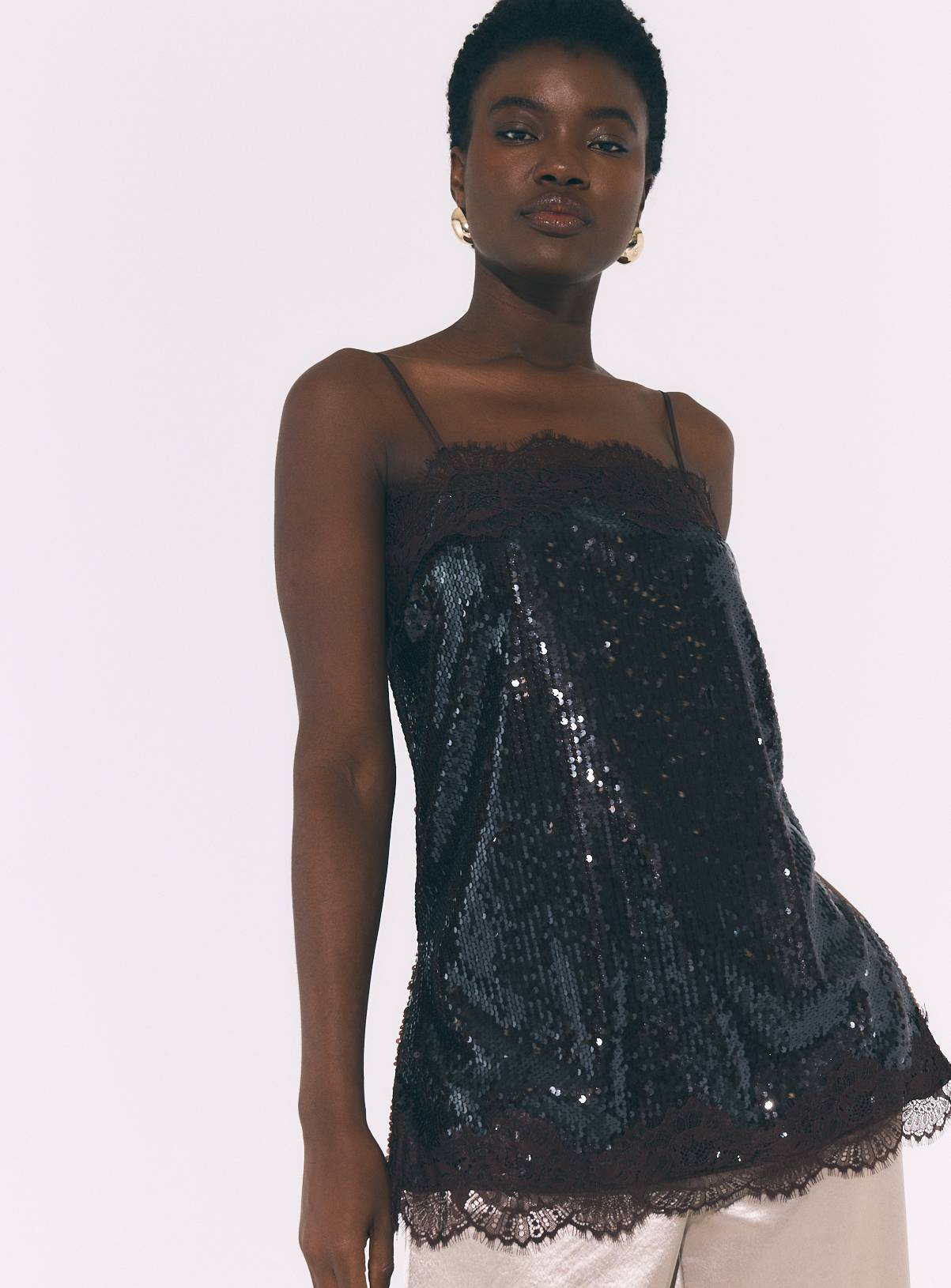Black Sequin Lace Cami 18 - Image 1