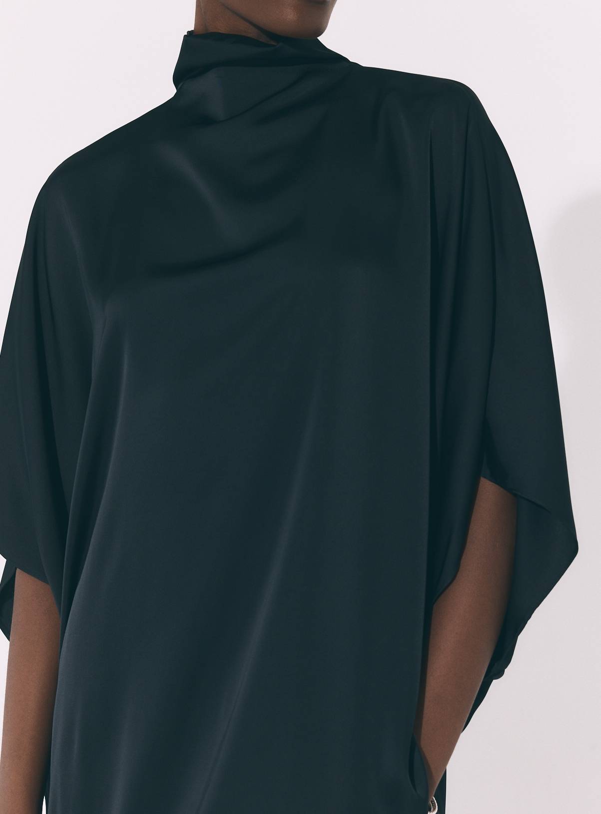 Black Satin Cape Top 12 - Image 3