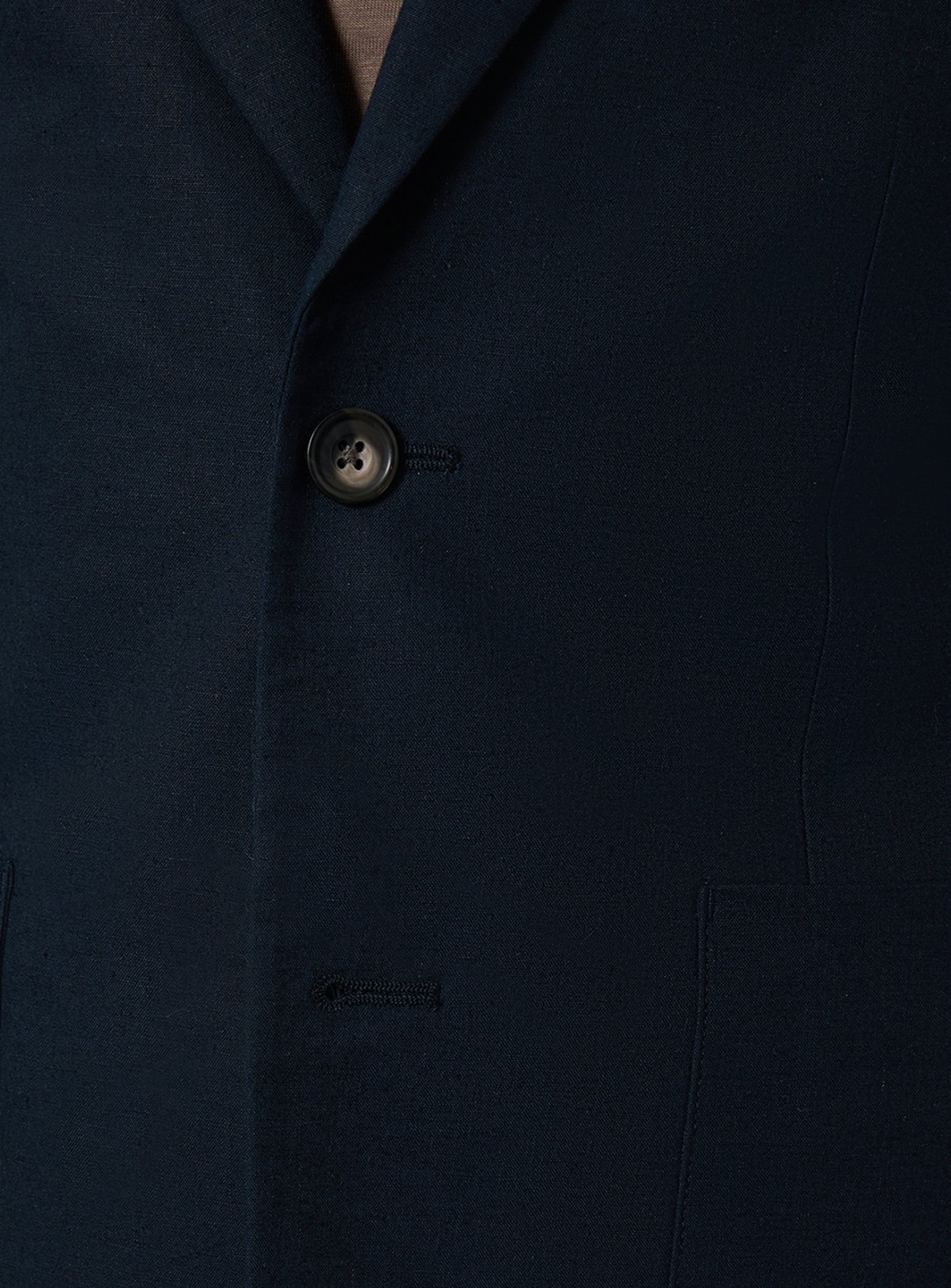 BURTON Navy Linen Slim Fit Suit Jacket 44R - Image 5 thumbnail