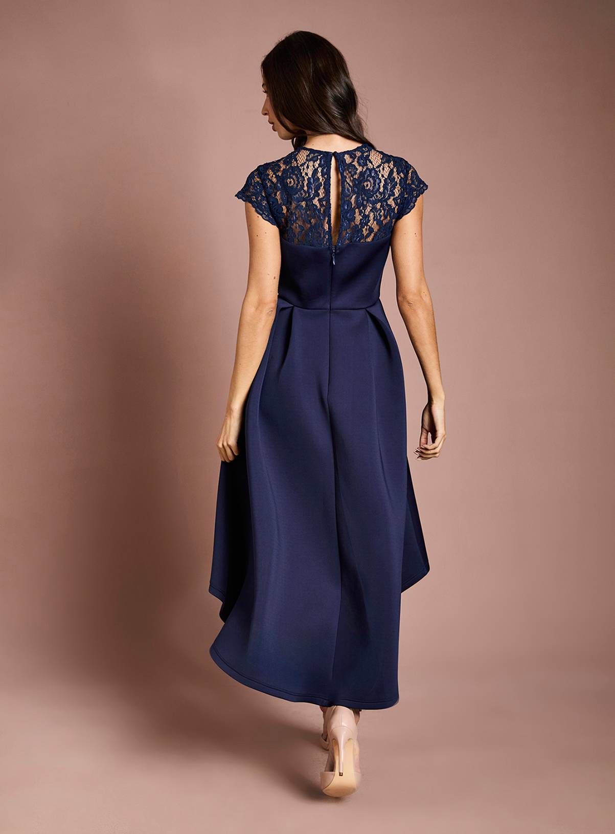 COAST Lace Top Scuba Skirt Occasion Dress Navy 12 - Image 3