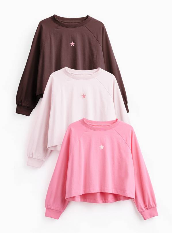 Star Motif Cuffed Sleeve T-Shirts 3-Pack 10 years