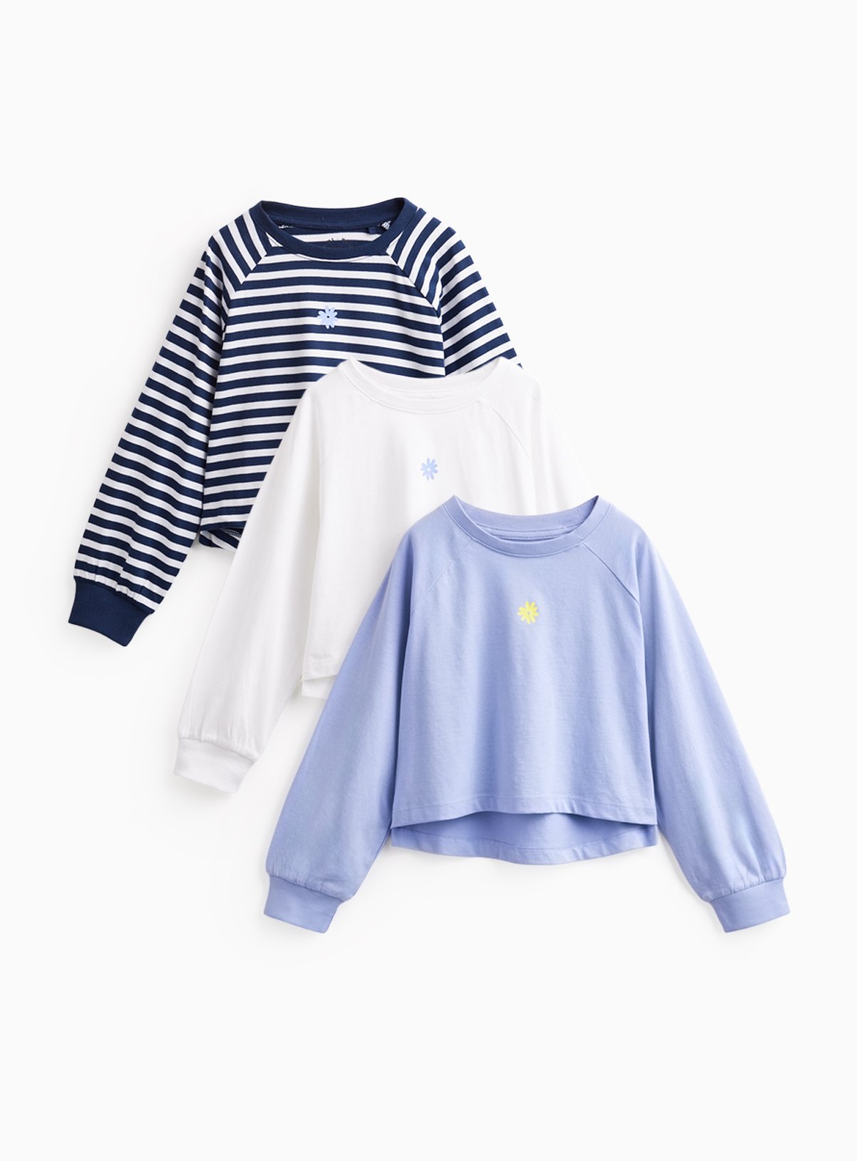 Long Sleeve Crewneck T-Shirts 3-Pack 7 years - Image 1 thumbnail