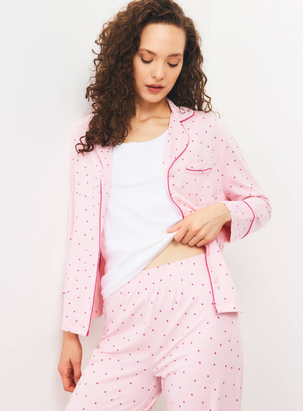 Pink Star Modal Pyjamas XS - Image 1