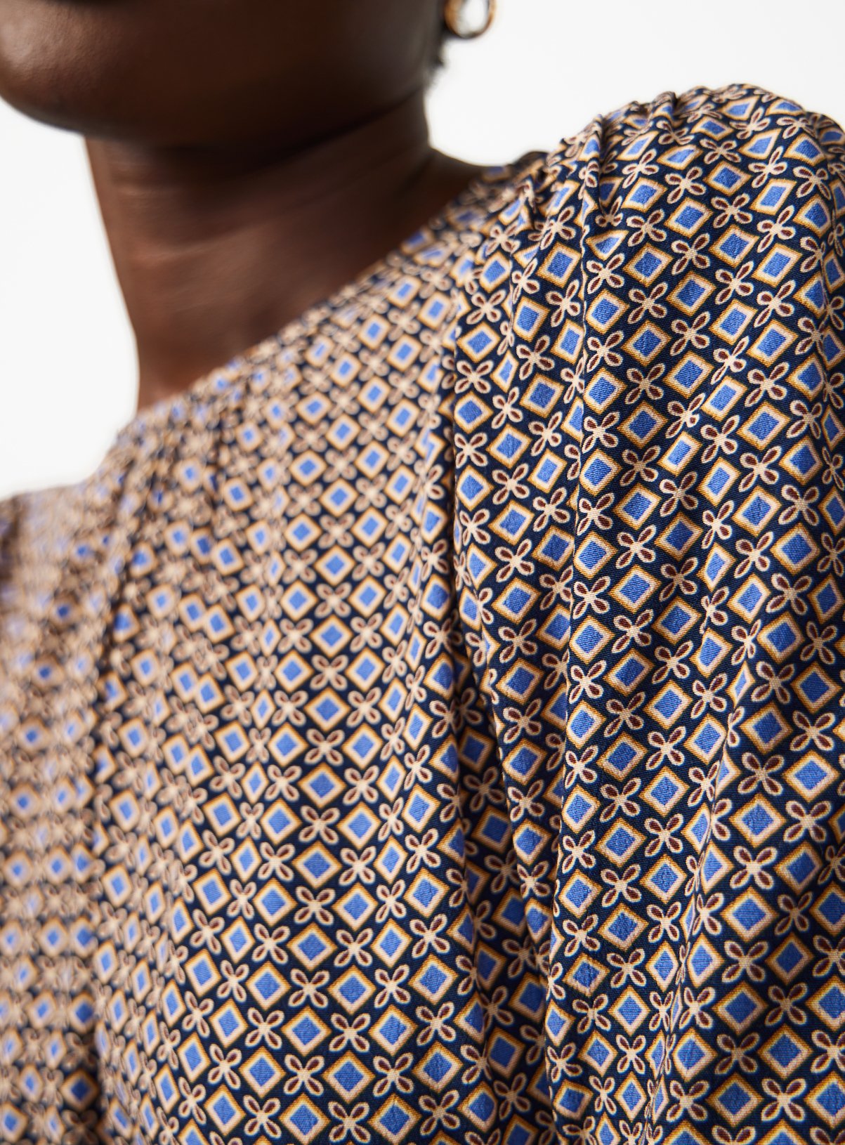 Navy Geo Print Midaxi Tea Dress 6 - Image 3 thumbnail