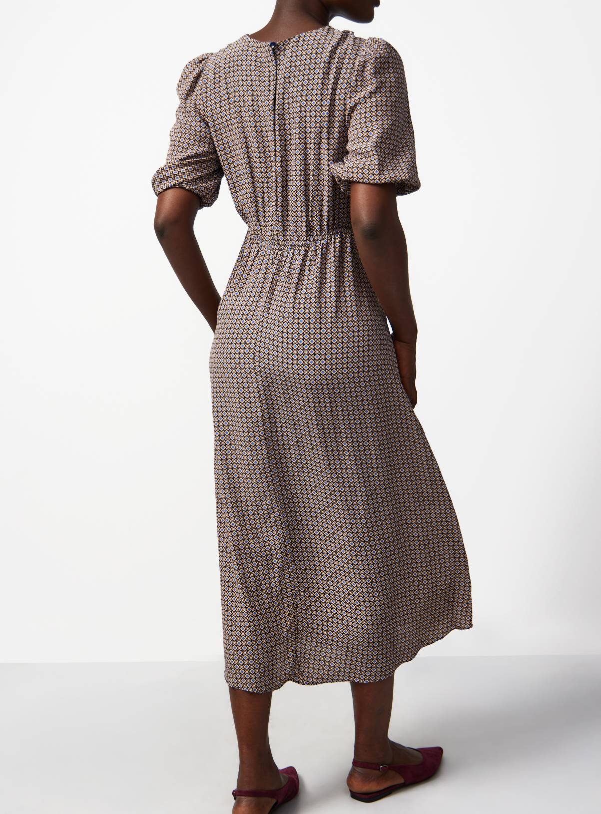 Navy Geo Print Midaxi Tea Dress 6 - Image 4
