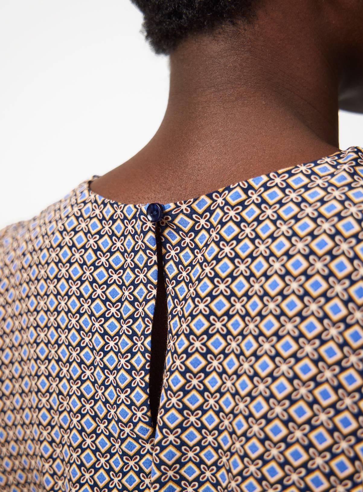 Navy Geo Print Midaxi Tea Dress 6 - Image 5