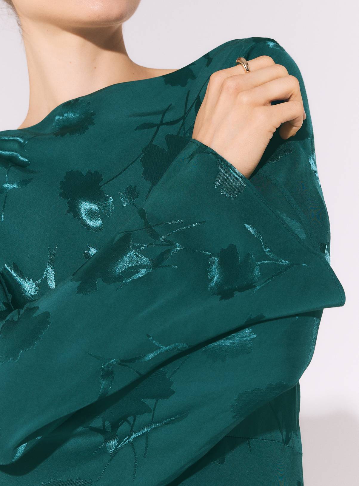 Teal Lace Neck Tea Dress 8 - Image 3