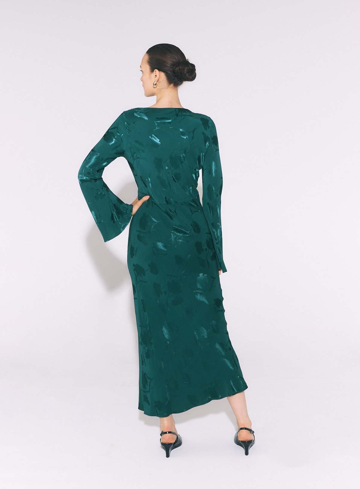 Teal Lace Neck Tea Dress 8 - Image 4 thumbnail