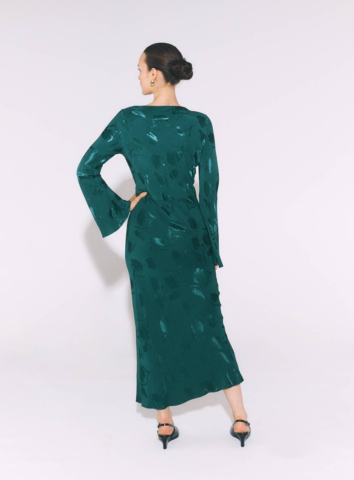 Teal Lace Neck Tea Dress 8 - Image 4