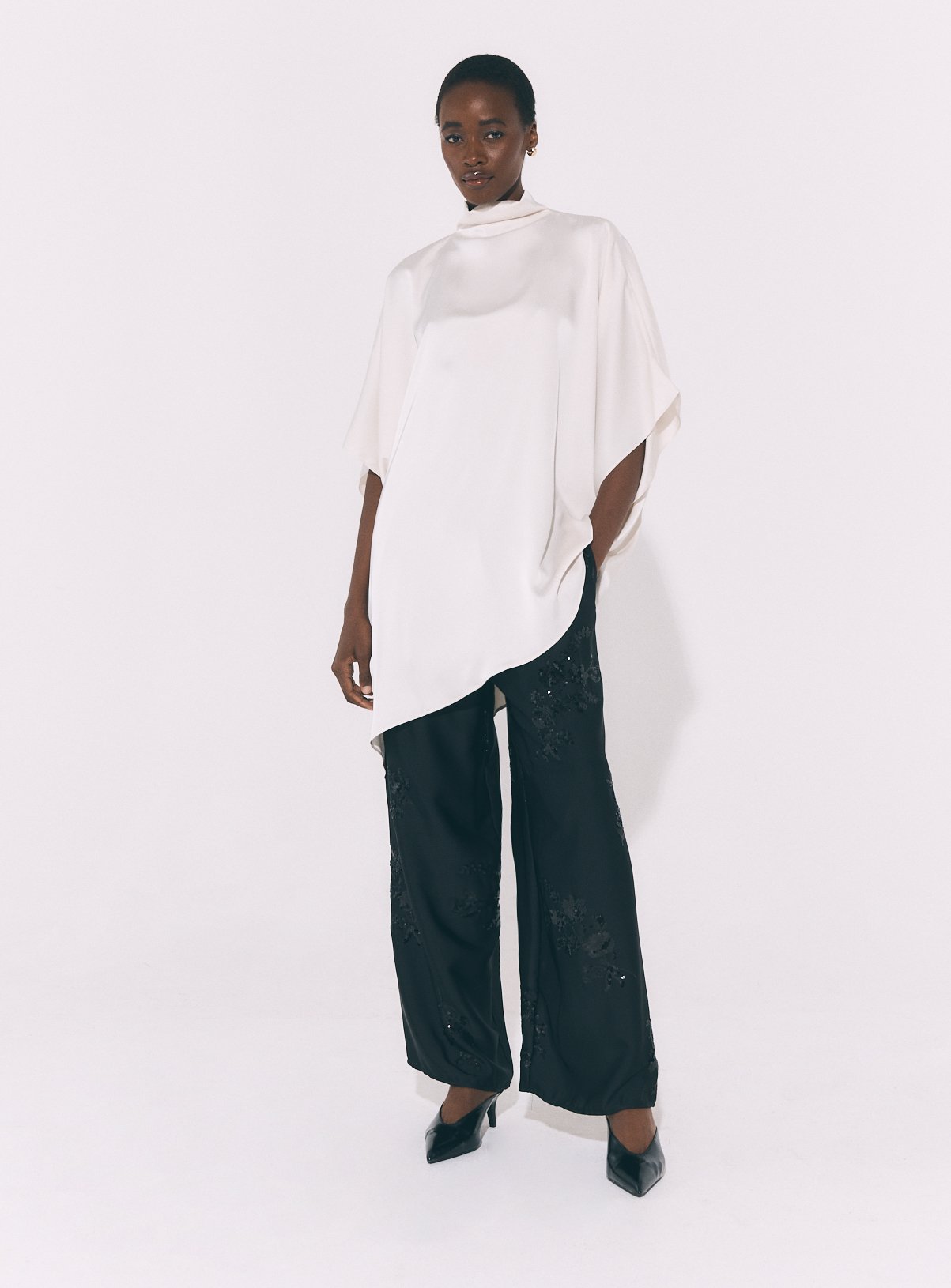 Cream Satin Cape Top 20 - Image 2 thumbnail