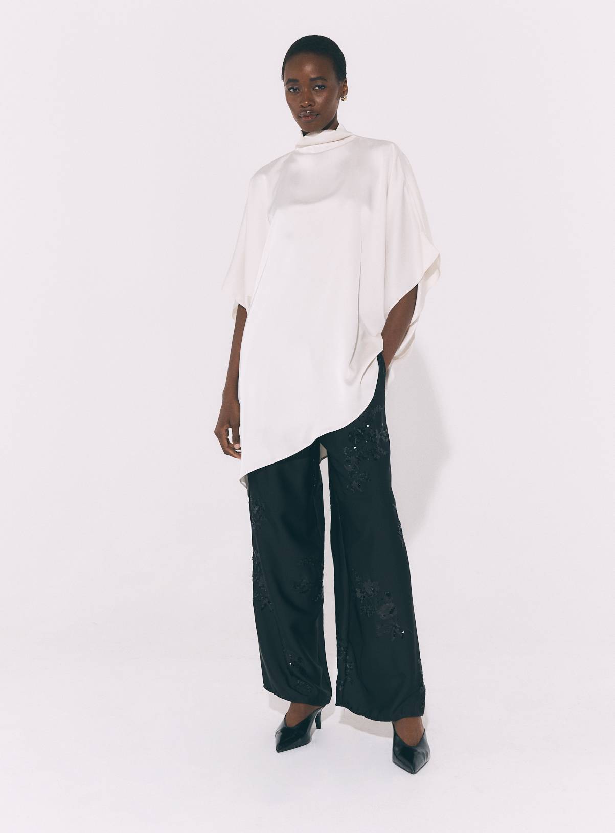 Cream Satin Cape Top 20 - Image 2