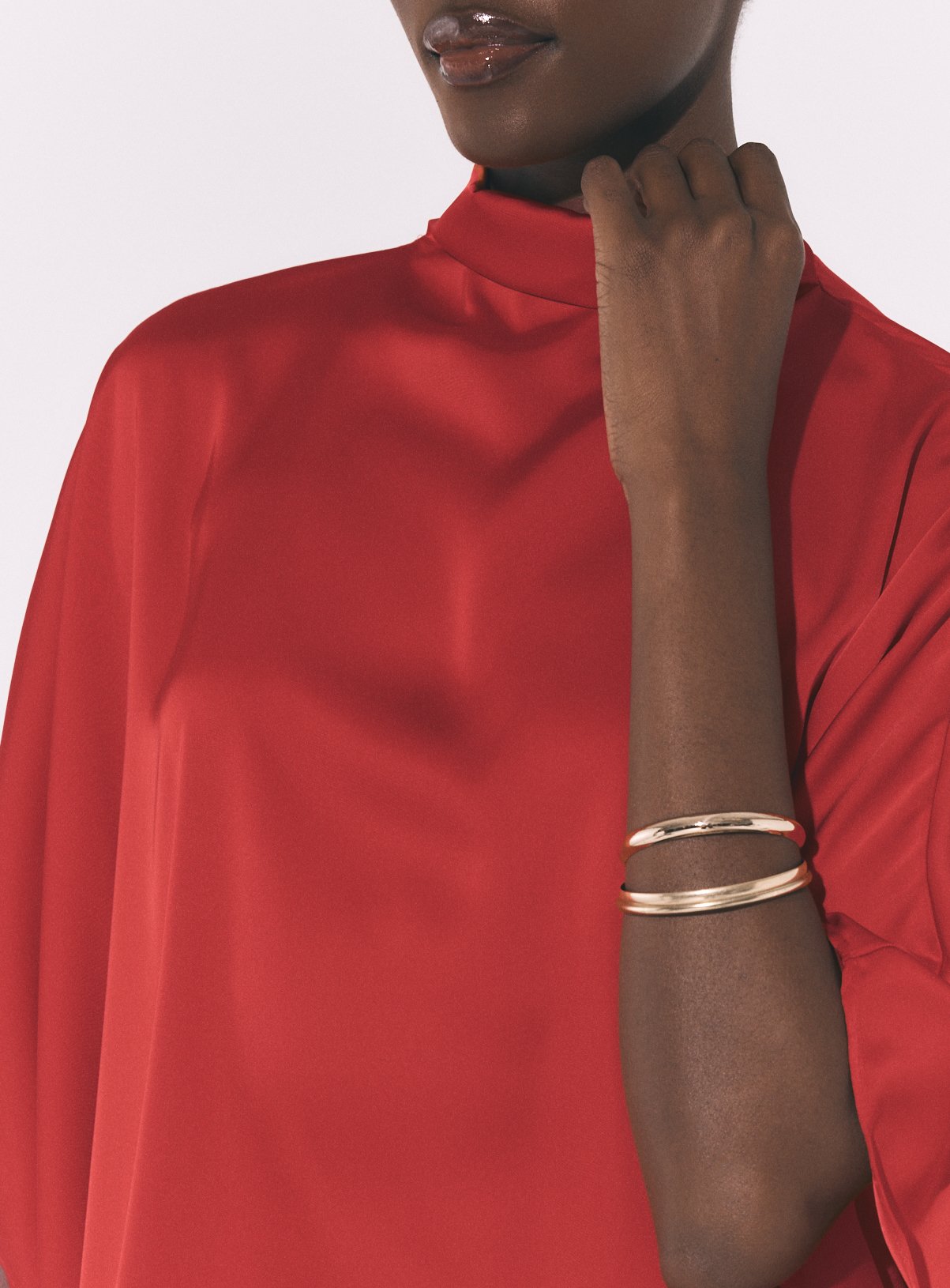 Red Satin Cape Top 14 - Image 3 thumbnail