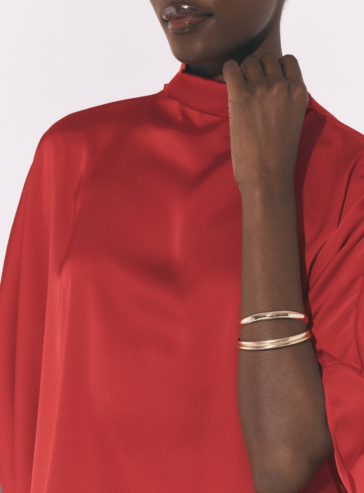 Red Satin Cape Top 14 - Image 3