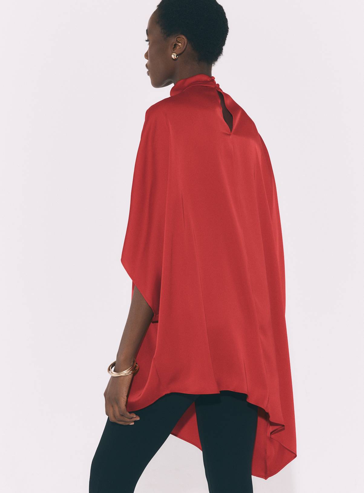 Red Satin Cape Top 14 - Image 4