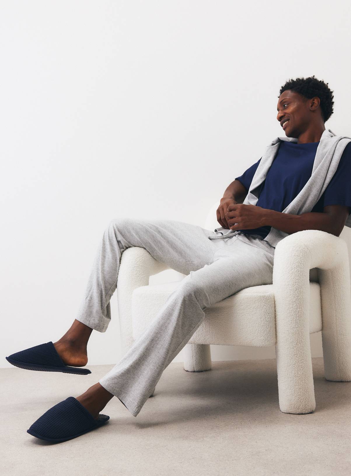 Grey & Navy Cotton Rich Pyjama Bottoms 2-Pack XS - Image 2