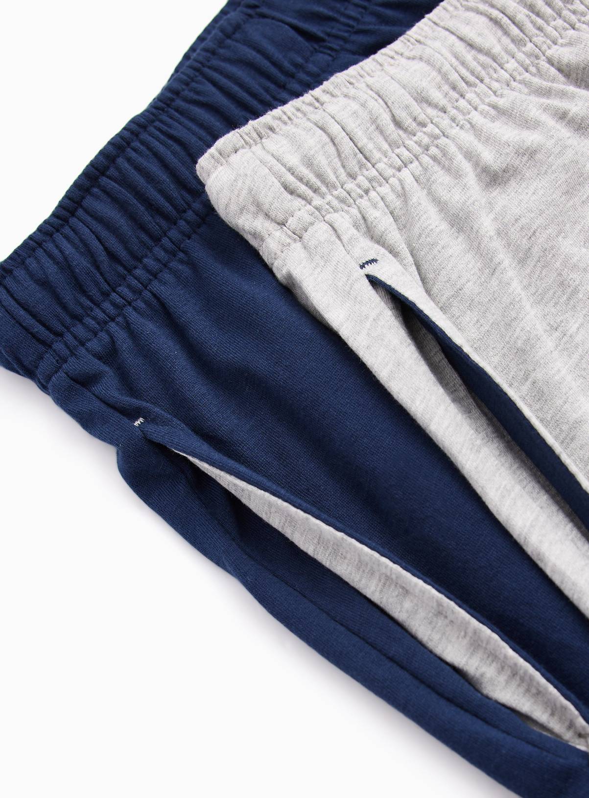 Grey & Navy Cotton Rich Pyjama Bottoms 2-Pack XS - Image 4