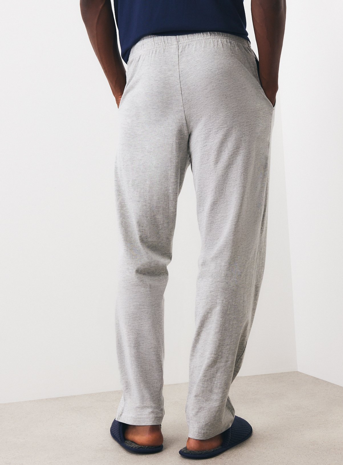 Grey & Navy Cotton Rich Pyjama Bottoms 2-Pack XS - Image 5 thumbnail
