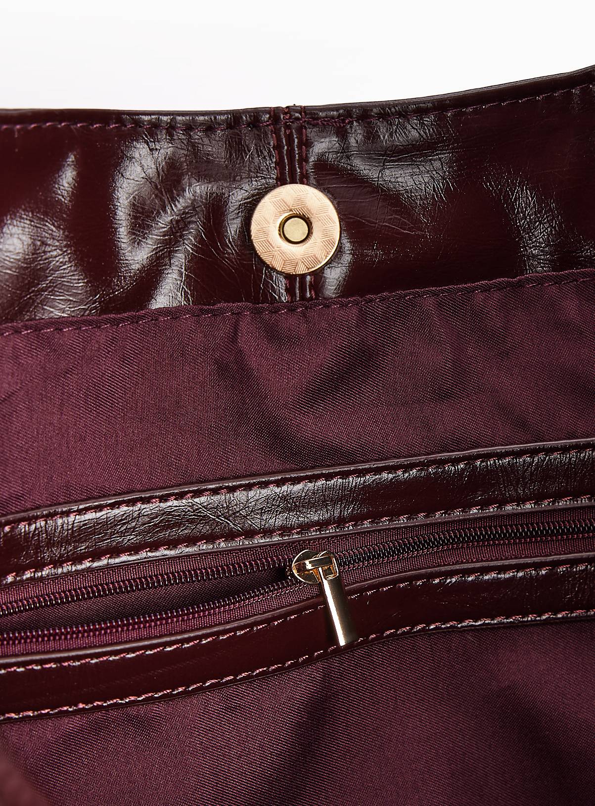 High Shine Slouch Shoulder Bag One Size - Image 4