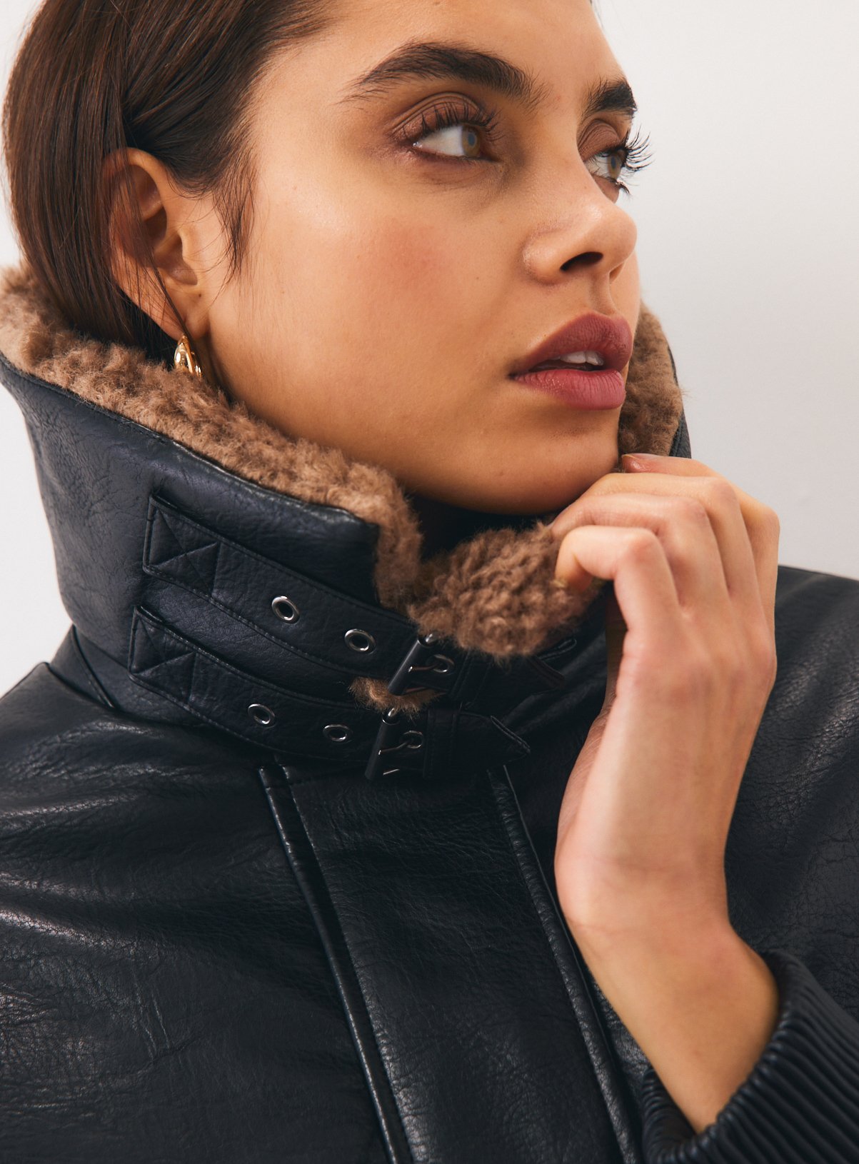 Brown Aviator Jacket S - Image 3 thumbnail
