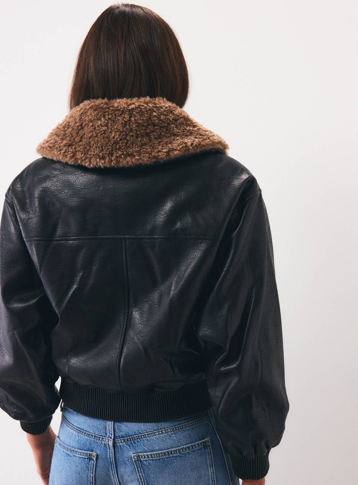 Brown Aviator Jacket S - Image 4