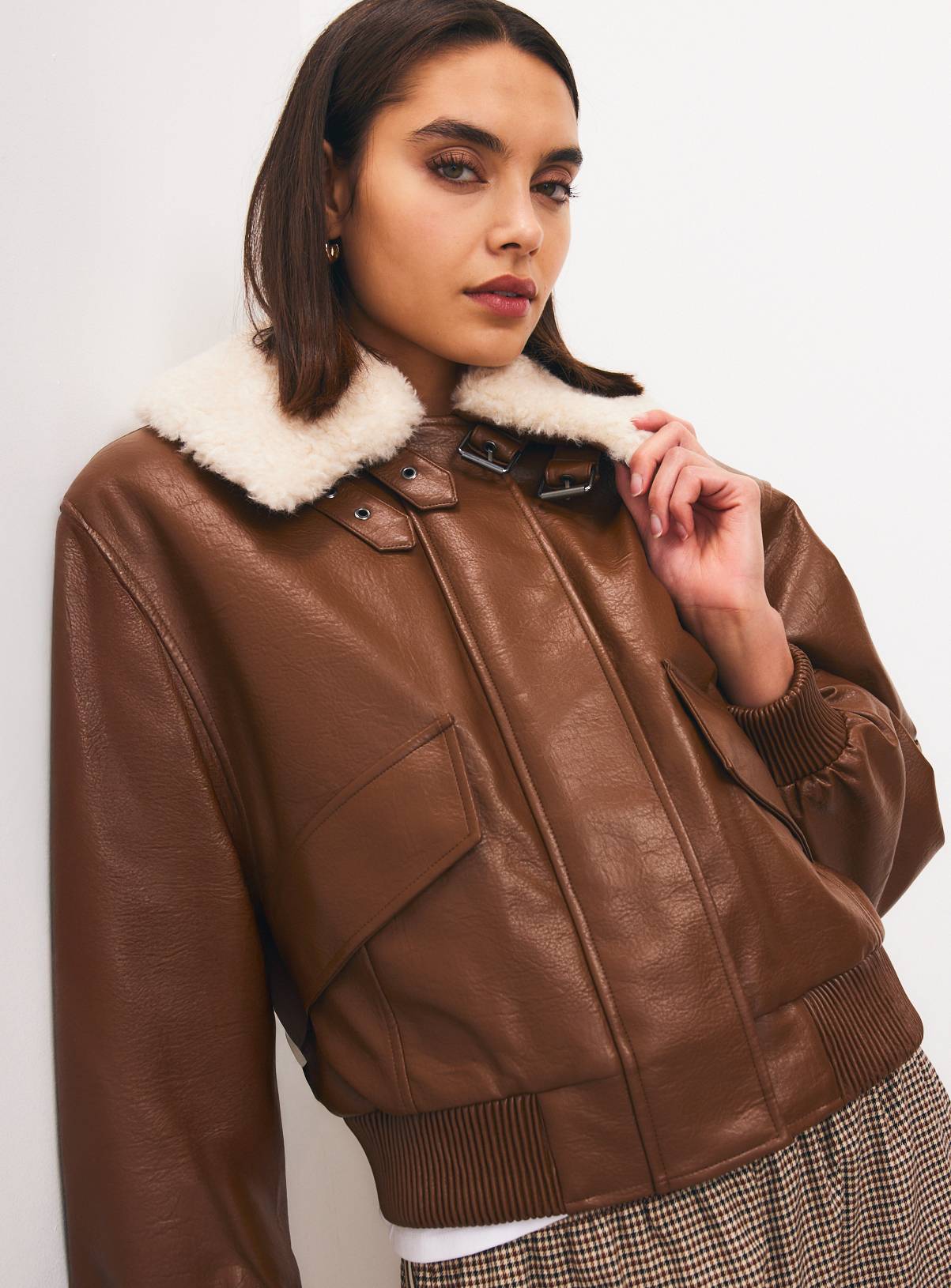 Brown Aviator Jacket L - Image 1