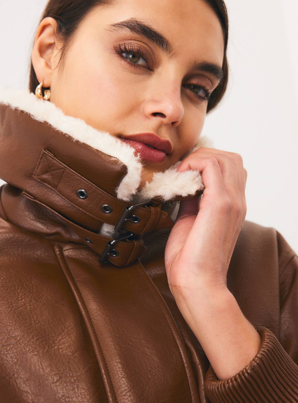 Brown Aviator Jacket L - Image 2