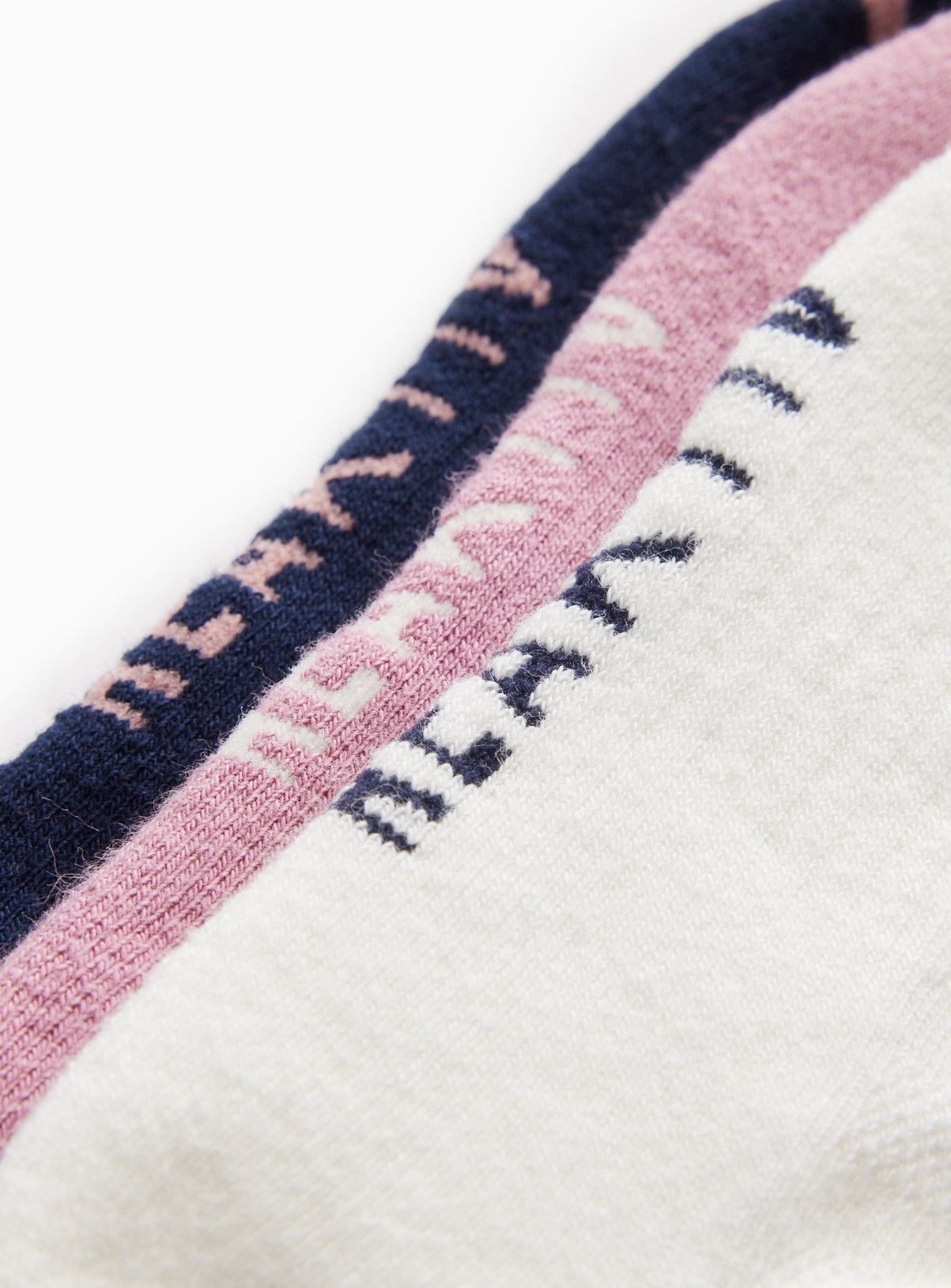 Cream, Pink & Black Trainer Socks 3-Pack 6-8 - Image 2 thumbnail
