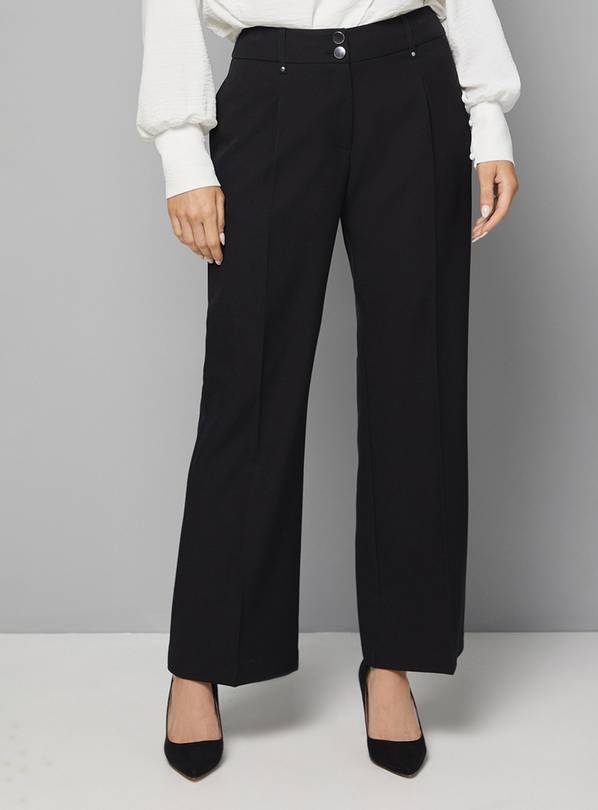 WALLIS Black Smart Wide Leg Trousers 22