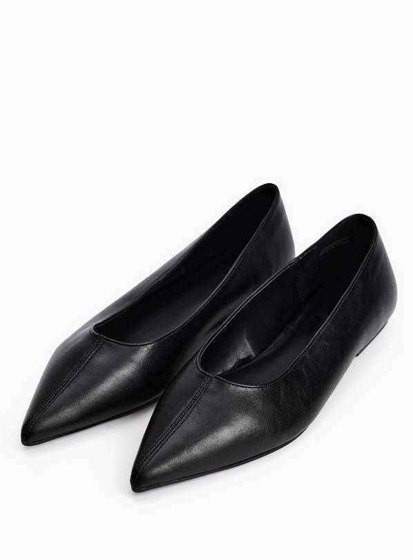 Black Pointed Ballerina Shoes 4